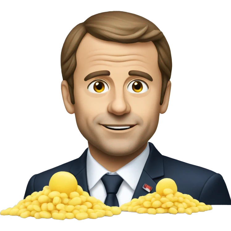 Macron qui mange des pâtes  emoji