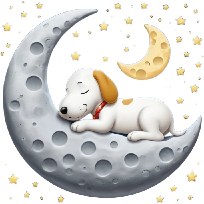 Snoopy sleeping in the moon emoji