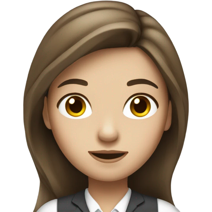 Long brown hair girl banker white skin emoji