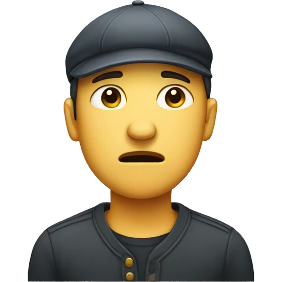 Crying man with a flat cap emoji