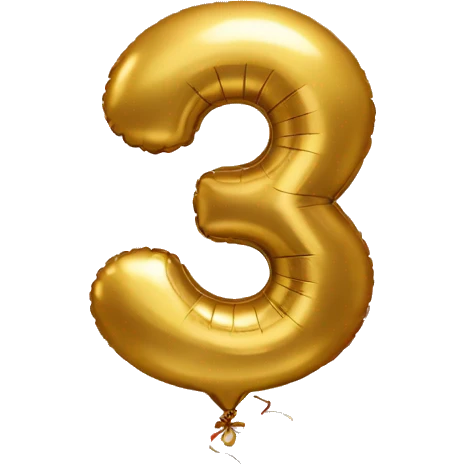 Golden balloon number 5 emoji