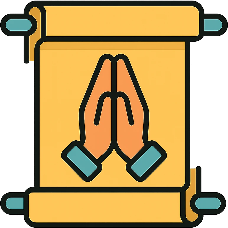 praying scroll color outline icon style emoji