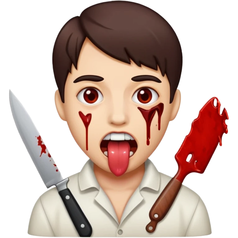 Tongue cutted by knife emoji