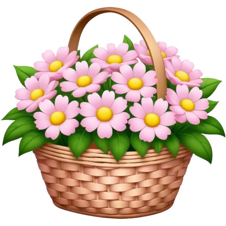 basket of light pink flowers emoji