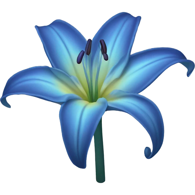 Blue Lily flower emoji