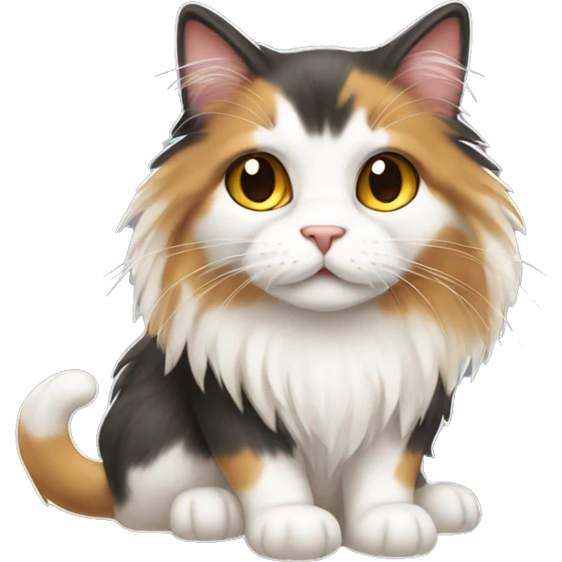 tri coloured long haired cat emoji