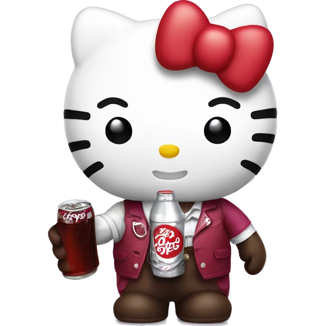 hello kitty holding dr pepper emoji