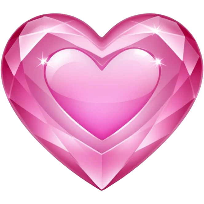 Pink heart shaped crystal with a $ carved in the center of the crystal. emoji