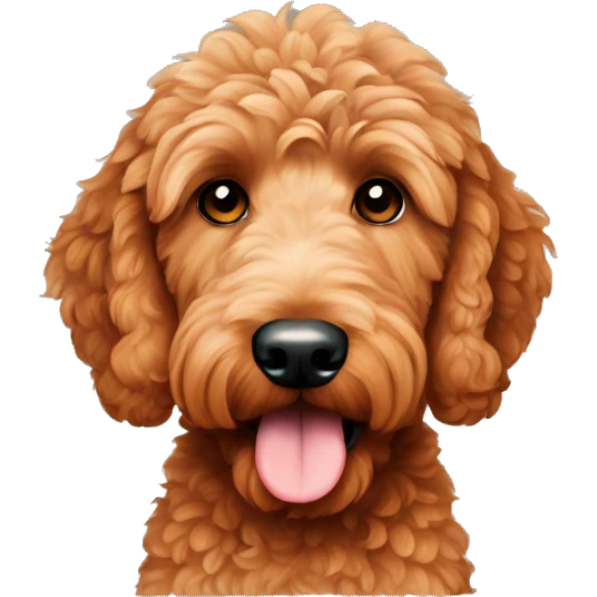Red colored  goldendoodle  emoji