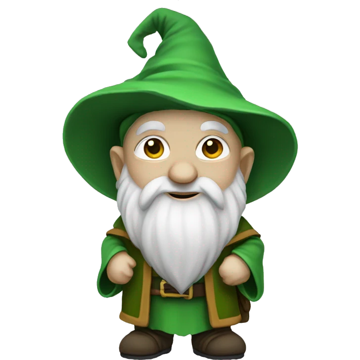 Gnome wizard with green clothes emoji