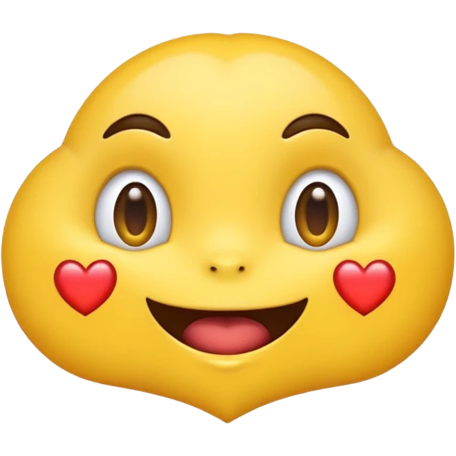 hybrid emoji with heart eyes and drool, expressing love and longing emoji