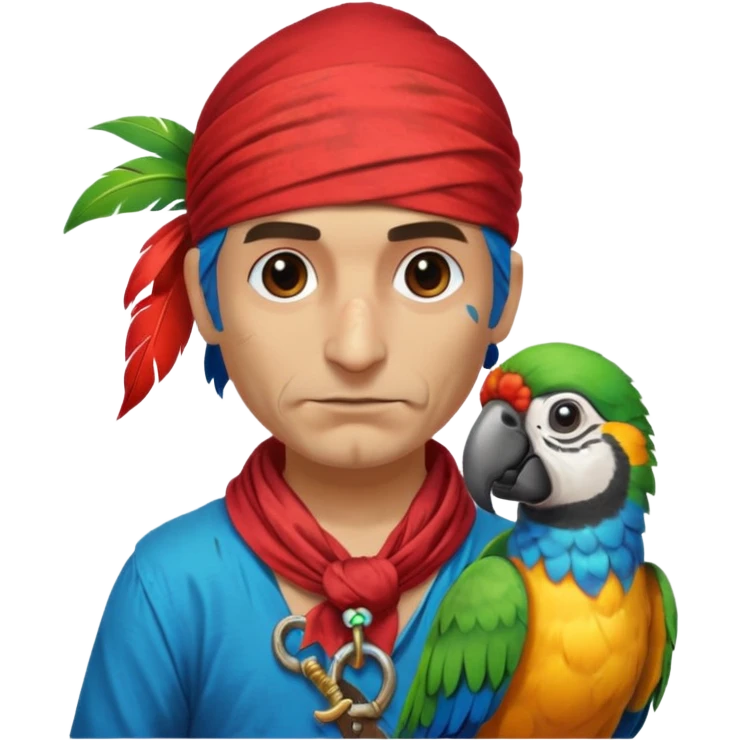 pirate and parrot emoji