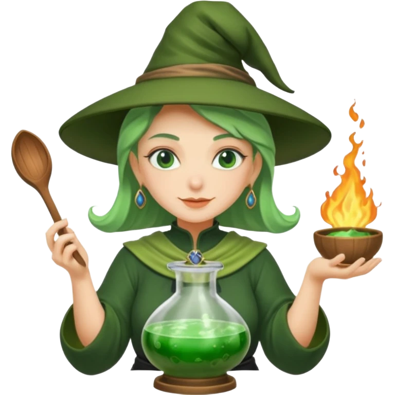 green witch cooking potion emoji