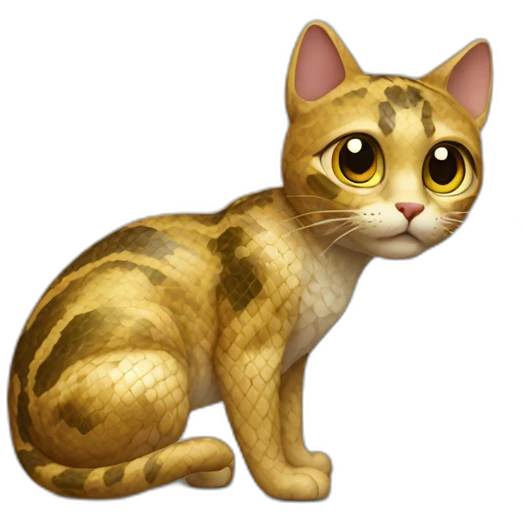 cat with snake skin emoji