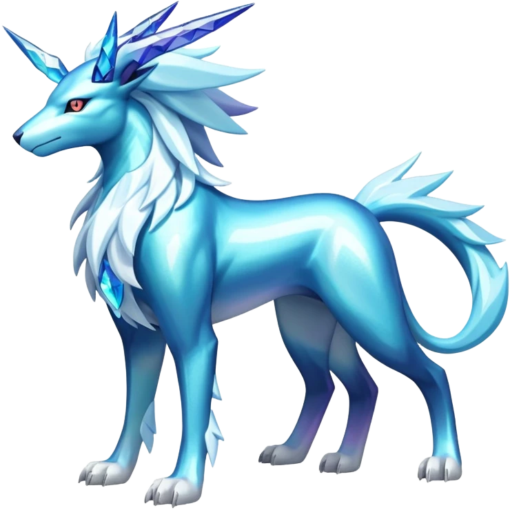Shiny Colorful Iridescent Amaura-Cobalion-Suicune-fakemon (full body) emoji