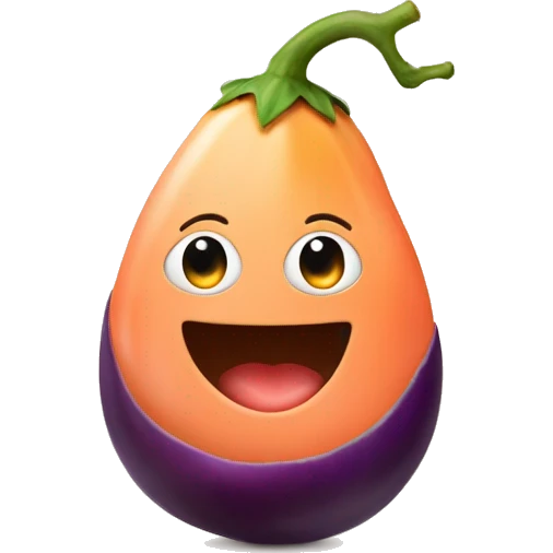 eggplant inside peach emoji