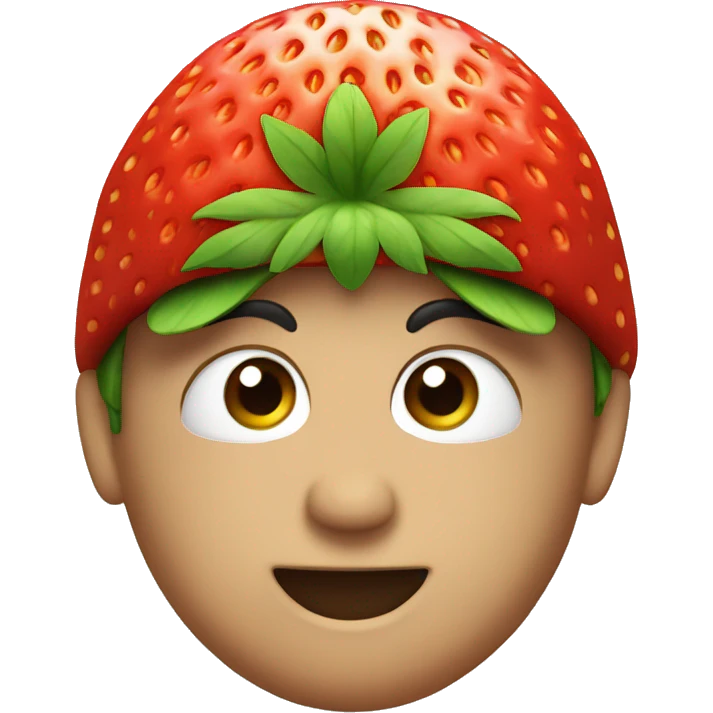  a strawberry wearing a cap emoji