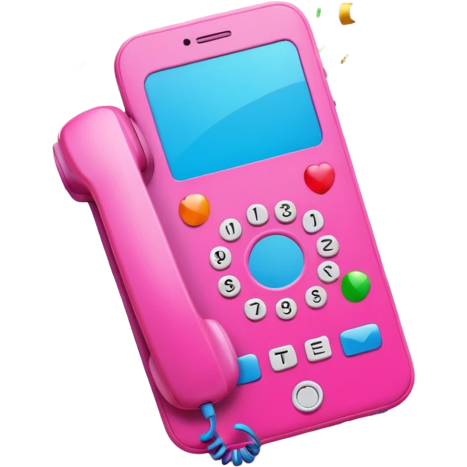 congrats text with confetti around pink phone emoji