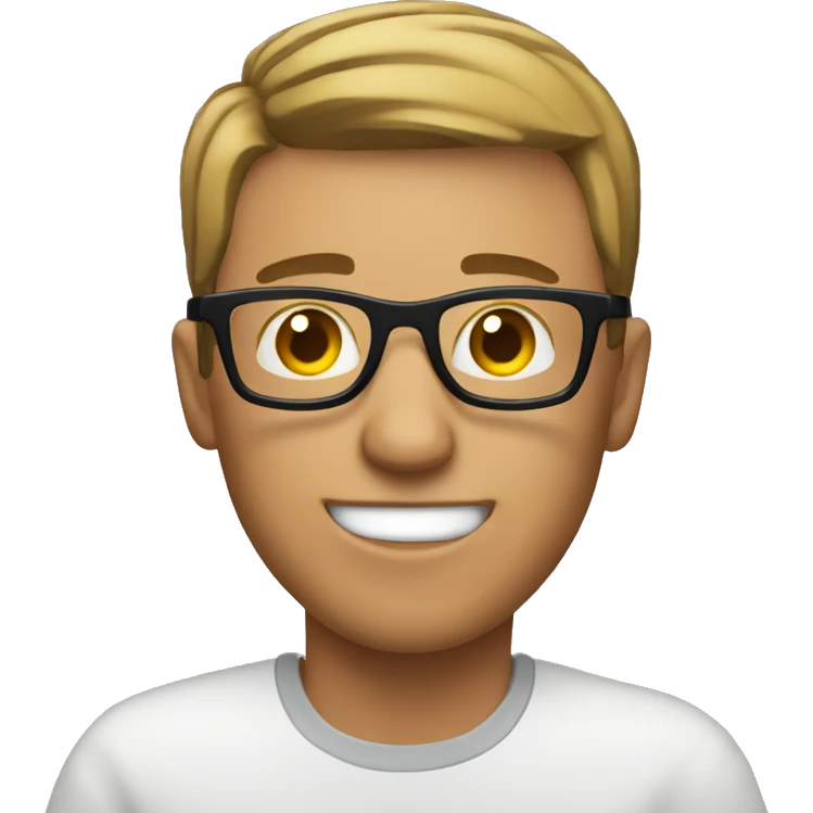  guy with short hair and glasses, editing videos on a computer emoji