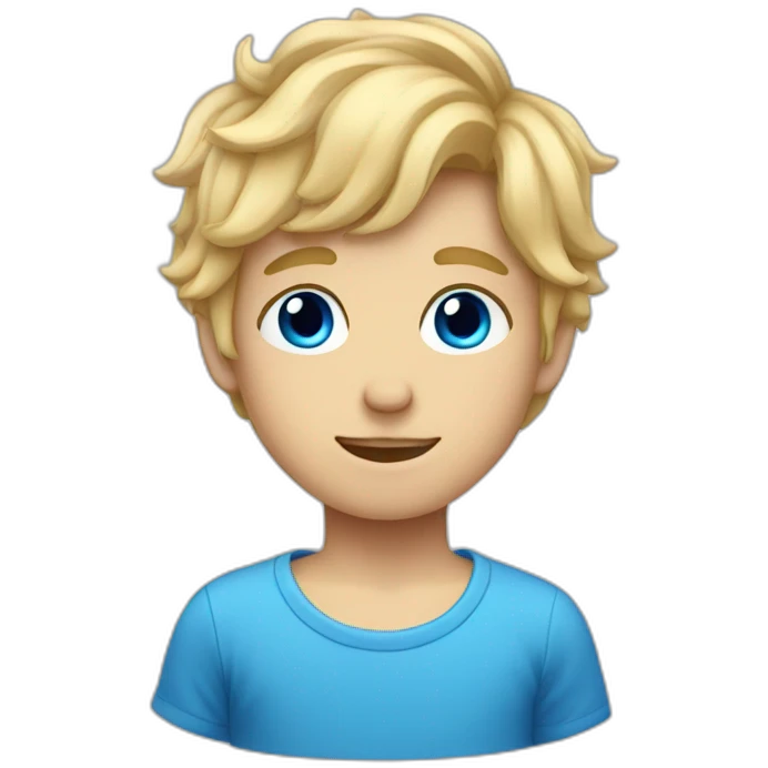 blonde haired boy with blue hearts in his eyes emoji