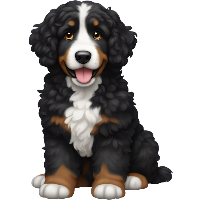 Bernedoodle mostly black emoji