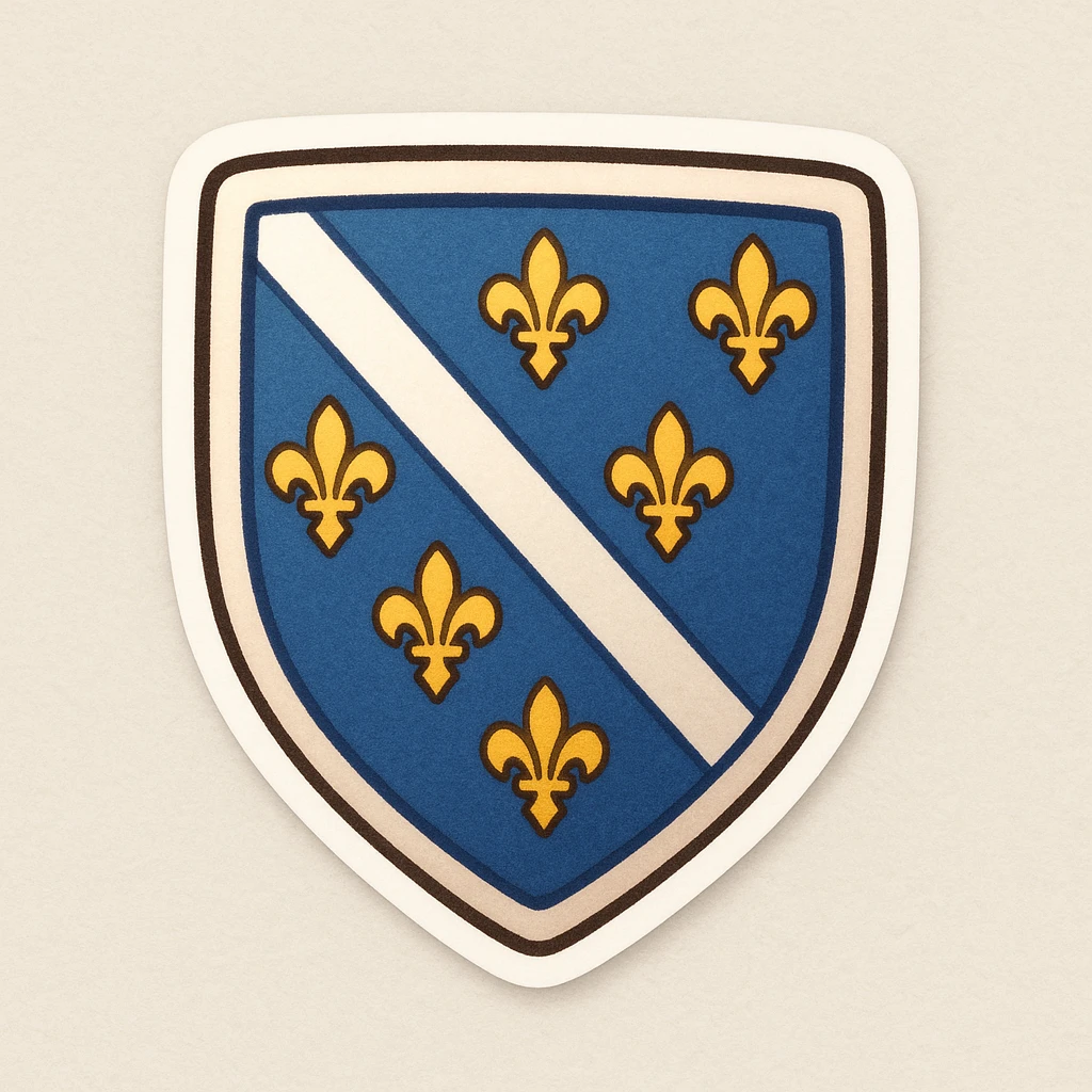 Zastava ljiljani bosanska sa 6 ljljana emoji