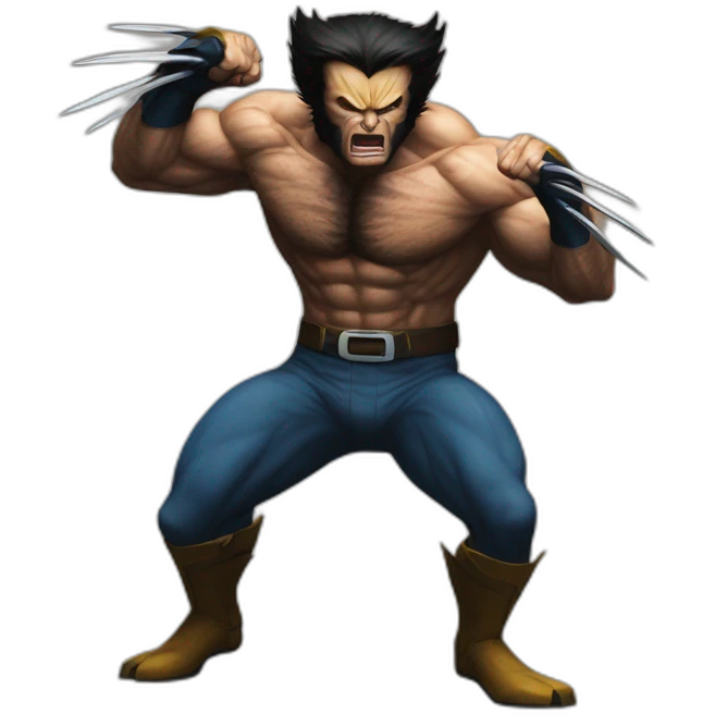 Full body wolverine fight stance emoji