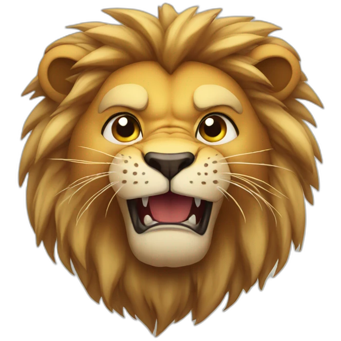 angry cute lion emoji