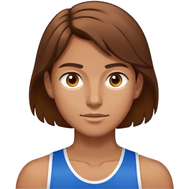 athlete with brown hair emoji