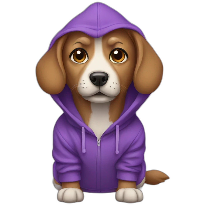 dog with purple hoodie emoji