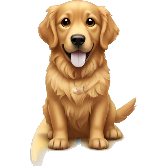 golden retriever on a surfboard emoji