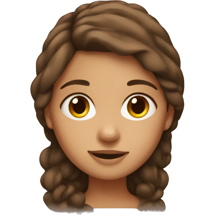 Cozy brown hair girl emoji