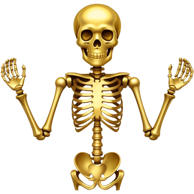Skeleton made out of gold emoji