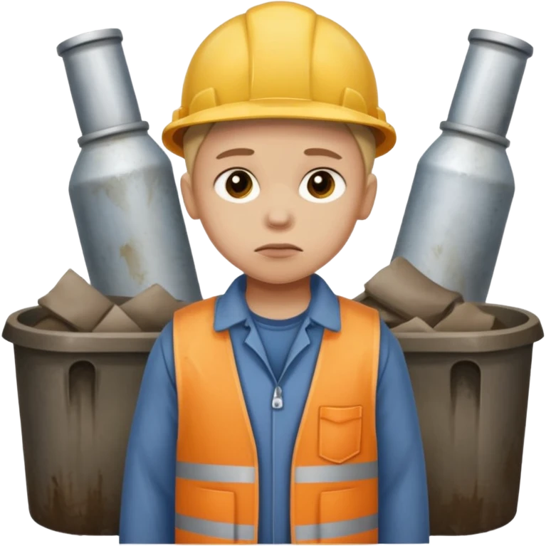 a child with a sad face works in a factory emoji