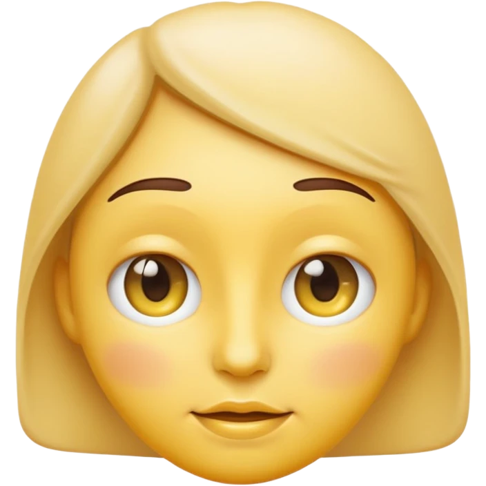 Generate a high-quality iPhone-style emoji of a face with yellow cream applied under the eyes, realistic shading, smooth gradient colors, rounded and cute 3D cartoon style, subtle facial expres
 emoji
