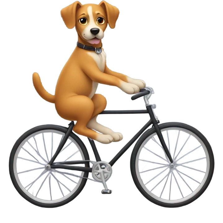 Dog riding s bike emoji