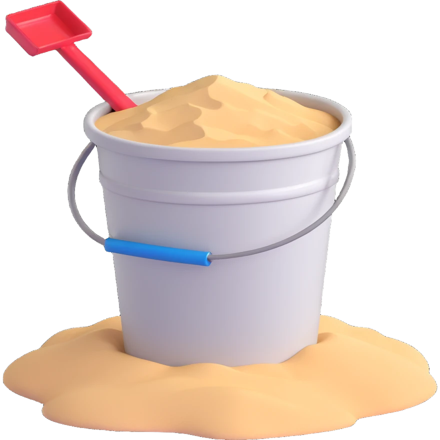 A bucket of sand emoji