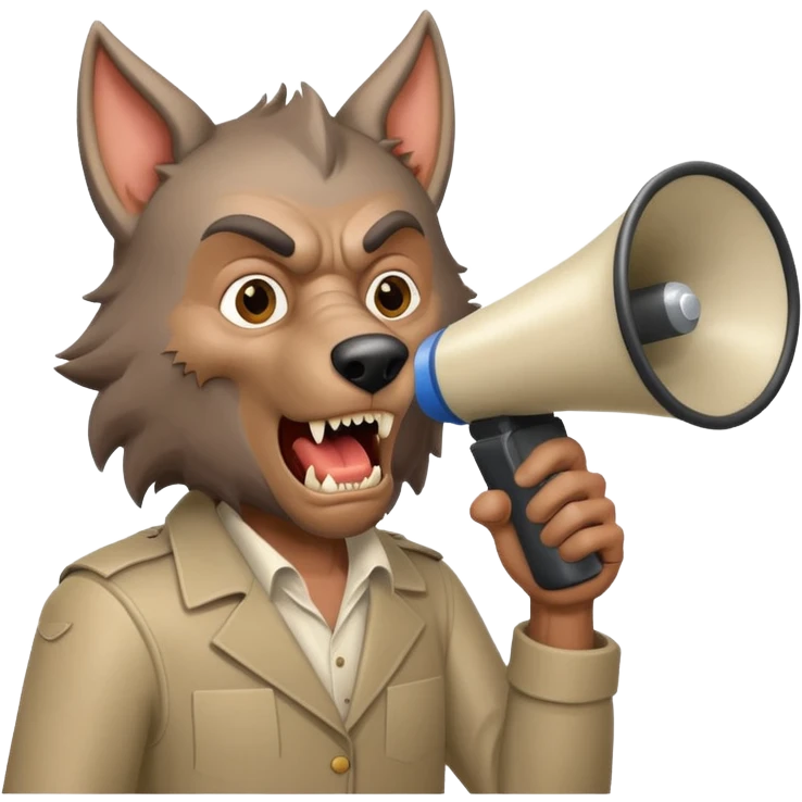 Old times werewolf film director with megaphone emoji