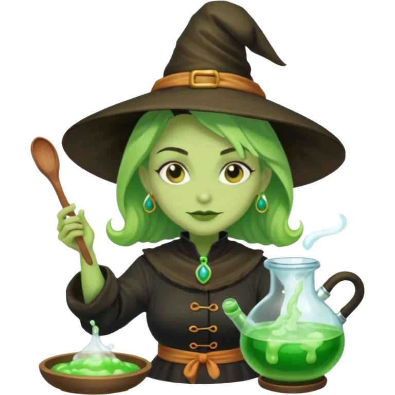 green witch cooking potion emoji