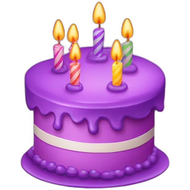 purple birthday cake emoji