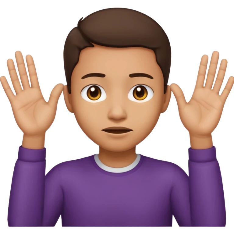 Nervous emoji + hands up emoji. Remove flow effects at the very top the of the hands palm forward so the head can be between the hands. Lightskin emoji emoji