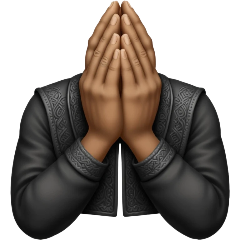 Black praying hand emoji