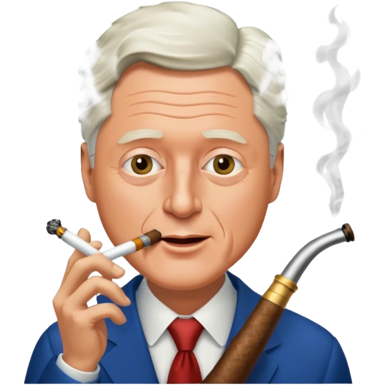 Bill Clinton smoking a tobacco pipe￼ emoji