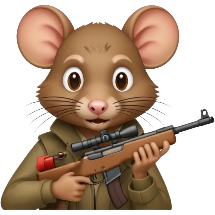 a crazy rat aiming down a sniper rifle emoji