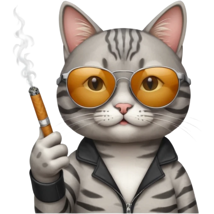 Cat, sunglasses, thumbs up, cigarette  emoji