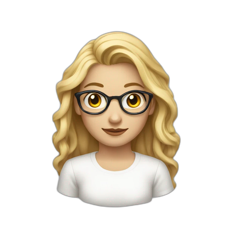девушка с черными волосами и очками emoji