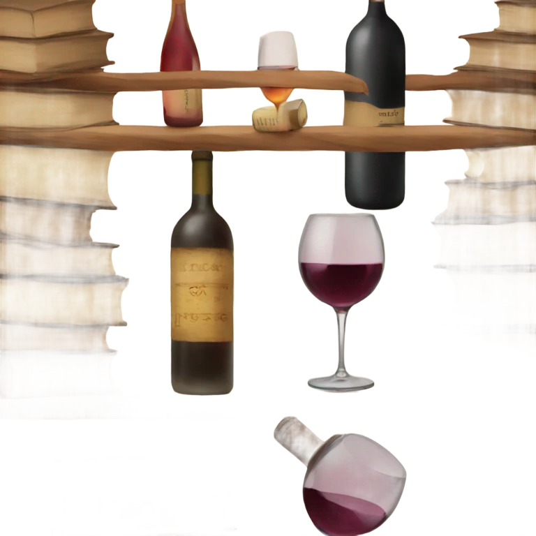 Books and wine  emoji