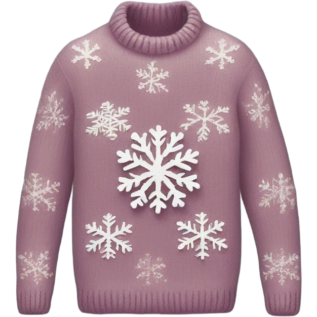 Knit sweater with snowflake glittery design emoji