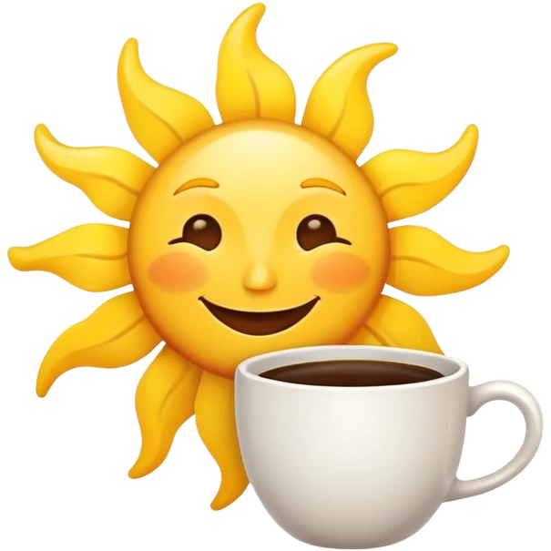 sun drinking coffee emoji