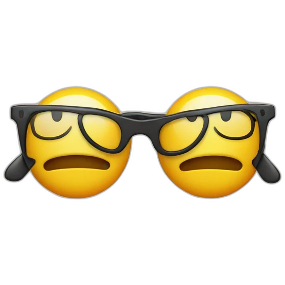 two smiley emojis side byside one with glasses, smiling the other frowning emoji
